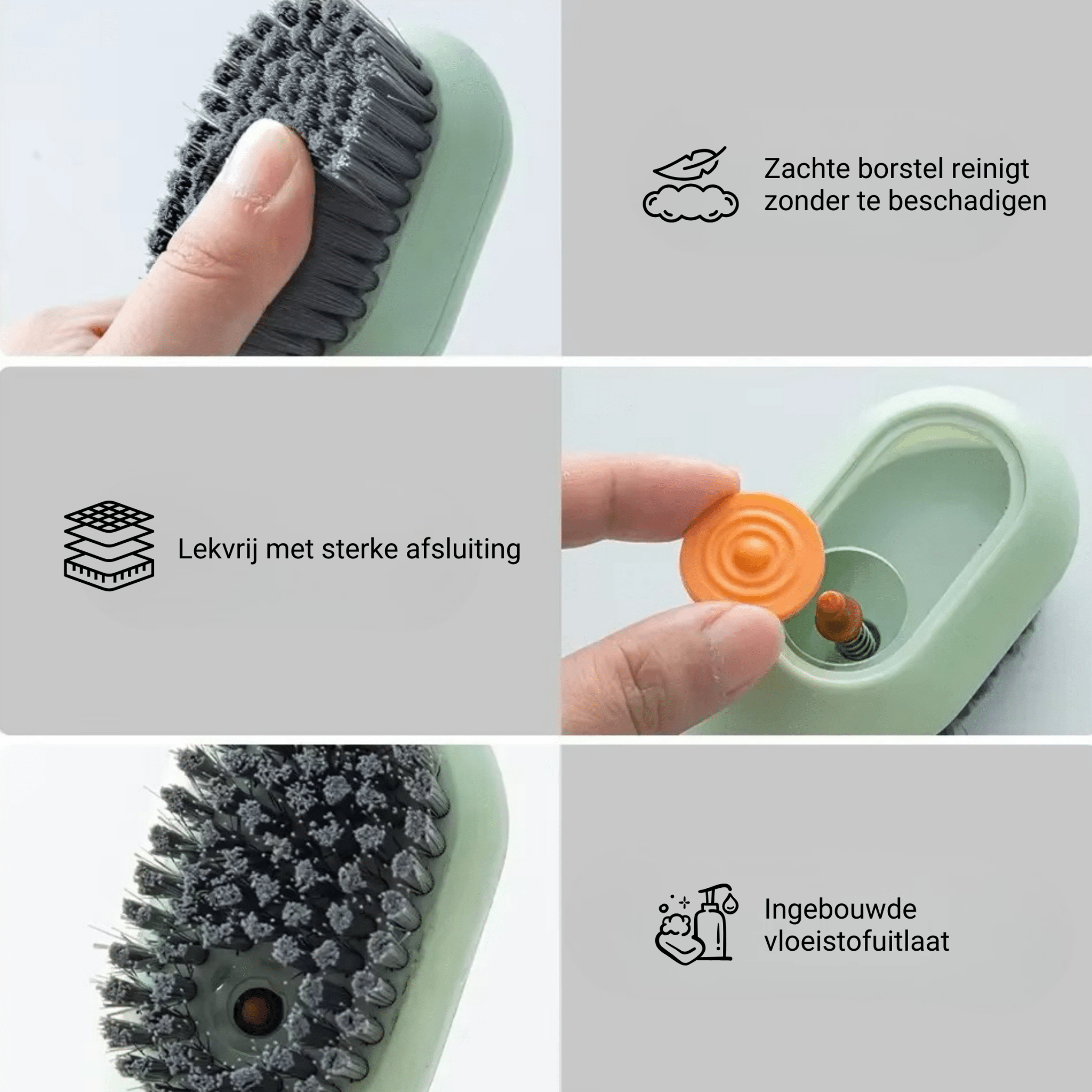 Schoenborstel met zeepdispencer - Noble Fashion